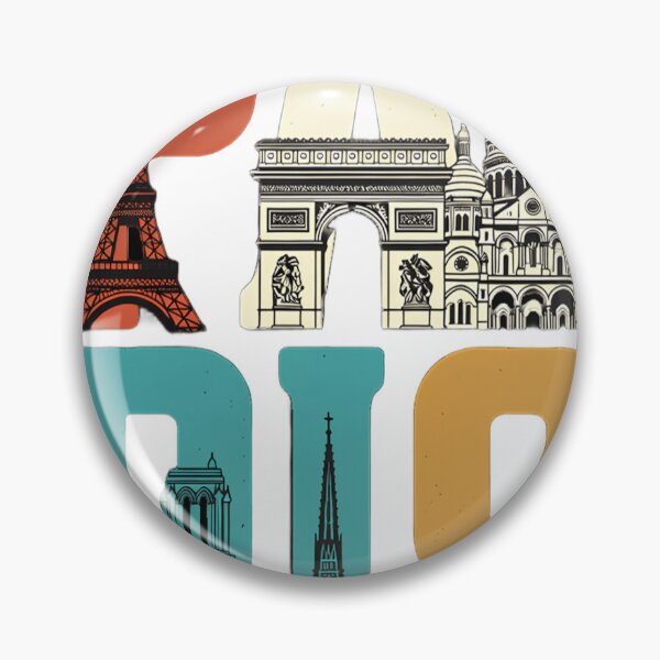 Item preview, Paris Typography Art | Vintage Parisian Landmarks in Bold Letters designed and sold by A-G-store.