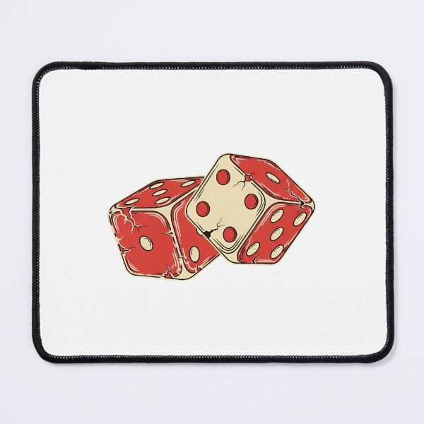 Item preview, Two vintage-style dice with red and white colors on a table designed and sold by VerizalShop.