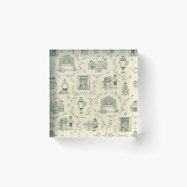 Item preview, Teacher Chaos Toile de Jouy Pattern in Forest Green designed and sold by Seeding Serendipity.
