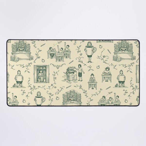 Item preview, Teacher Chaos Toile de Jouy Pattern in Forest Green designed and sold by Seeding Serendipity.