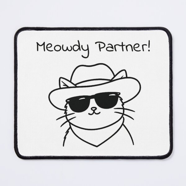 Item preview, Meowdy Partner Cat Cowboy Line Art | Funny Minimalist Cat T-Shirt & Sticker designed and sold by IconicDesignsXd.