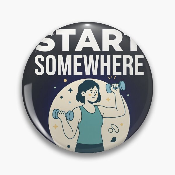 Item preview, Start Somewhere Motivational Fitness Quote - Retro Beginner Gym Art designed and sold by MCV-Designs.
