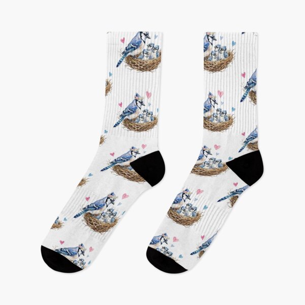 Item preview, Blue Jay mom and baby chicks designed and sold by Roy & Tiffany.