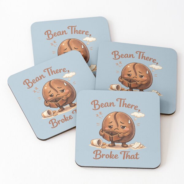 Item preview, Cute Coffee Bean Broke Wallet Pun | Kawaii Exhausted Bean There Broke That designed and sold by PopCulturePixel.