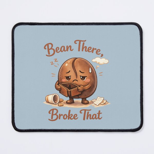 Item preview, Cute Coffee Bean Broke Wallet Pun | Kawaii Exhausted Bean There Broke That designed and sold by PopCulturePixel.