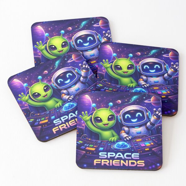 Item preview, Funny Alien and Robot Best Friends designed and sold by  ZenRave Designs.