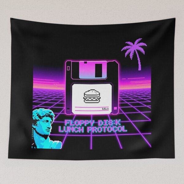 Item preview, Retro Floppy Disk Lunch Protocol Vaporwave Design designed and sold by Arte-Excellency.