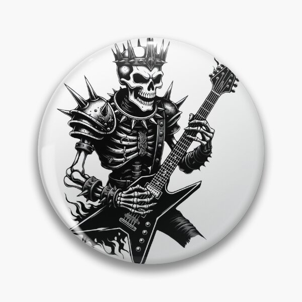 Artikelvorschau, Leadgitarren-Skelett der Band The Undead – Geschenk für Metal-Fans entworfen und verkauft von Dazzio Designs.