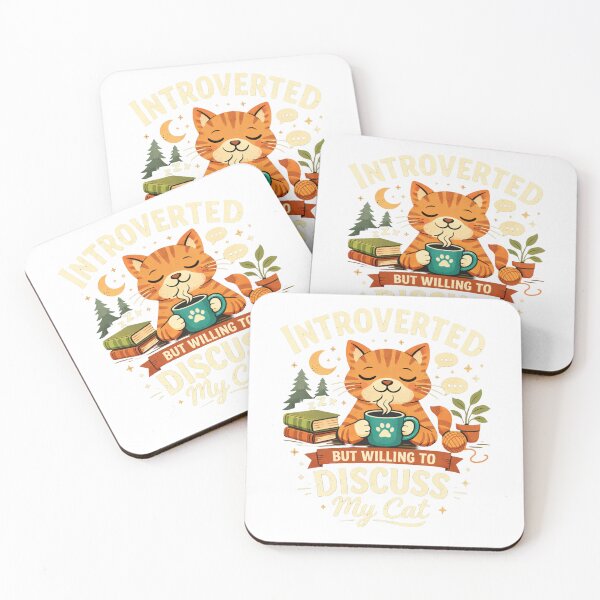 Item preview, Introverted Cat Lover Funny Quote Design designed and sold by Hoffmann-Shop.