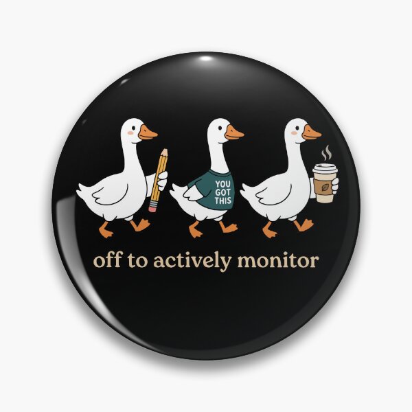 Item preview, Off To Actively Monitor Rosy Cheek Goose Trio Pencil Teal Shirt Leaf Coffee Funny Teacher designed and sold by graphixpolash.