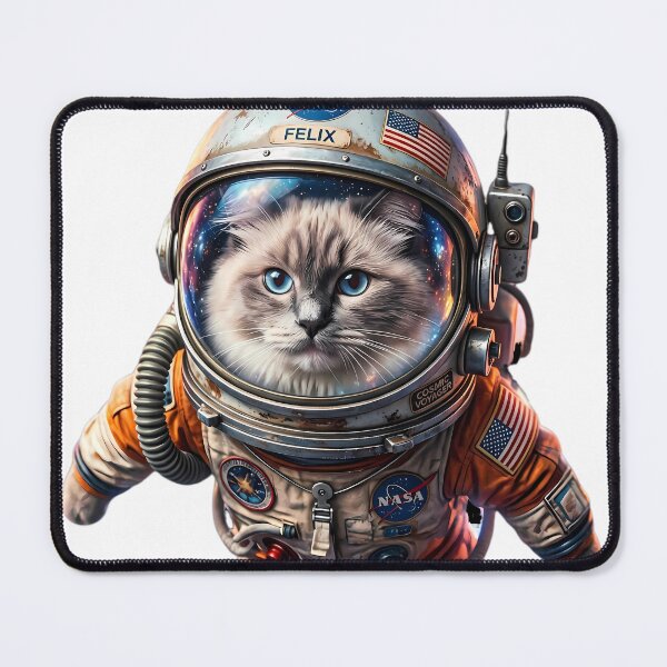 Item preview, Captain Felix The Space Cat | Retro Astronaut Kitty Art designed and sold by Cosmic Dream Studio.