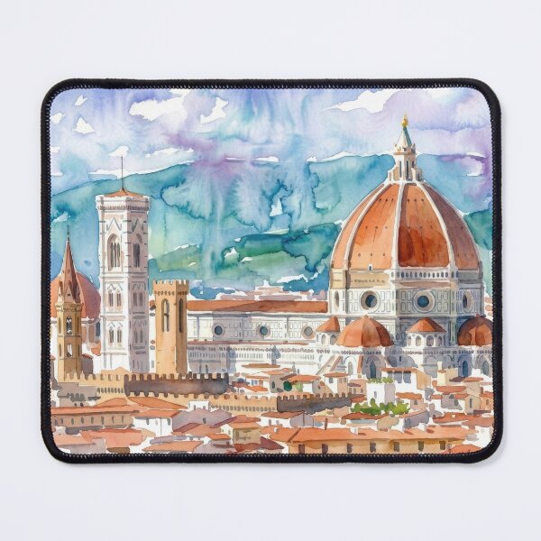 Item preview, Florence Italy Duomo Watercolor Cityscape Painting designed and sold by caracatita75.