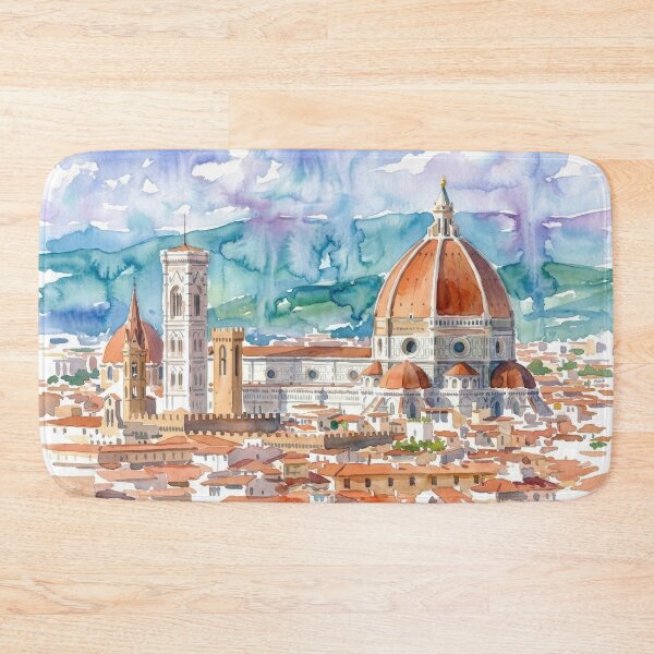 Item preview, Florence Italy Duomo Watercolor Cityscape Painting designed and sold by caracatita75.