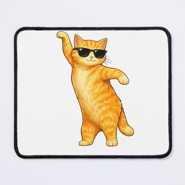 Item preview, Cool Dancing Cat with Sunglasses | Funny Orange Cat Streetwear T-Shirt & Sticker designed and sold by IconicDesignsXd.