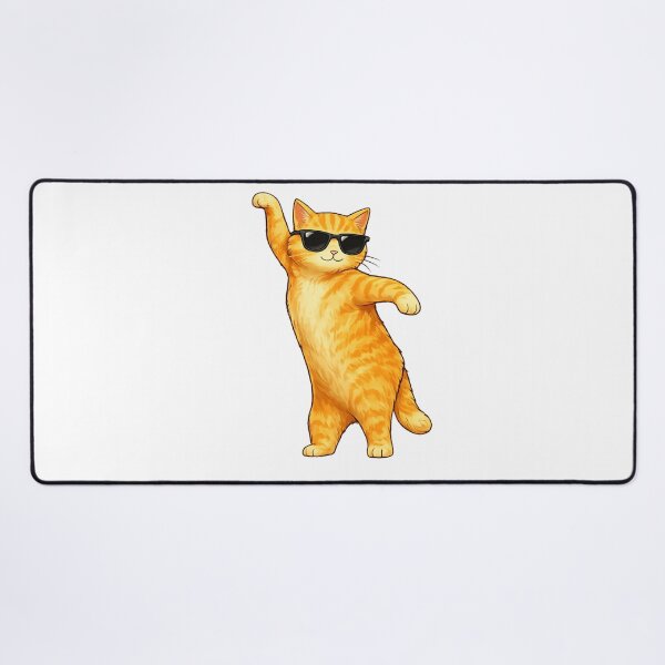 Item preview, Cool Dancing Cat with Sunglasses | Funny Orange Cat Streetwear T-Shirt & Sticker designed and sold by IconicDesignsXd.