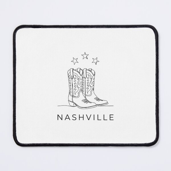 Item preview, Nashville Minimalist Cowboy Boots Stars Line Art designed and sold by Fenay Designs.