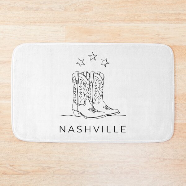 Item preview, Nashville Minimalist Cowboy Boots Stars Line Art designed and sold by Fenay Designs.