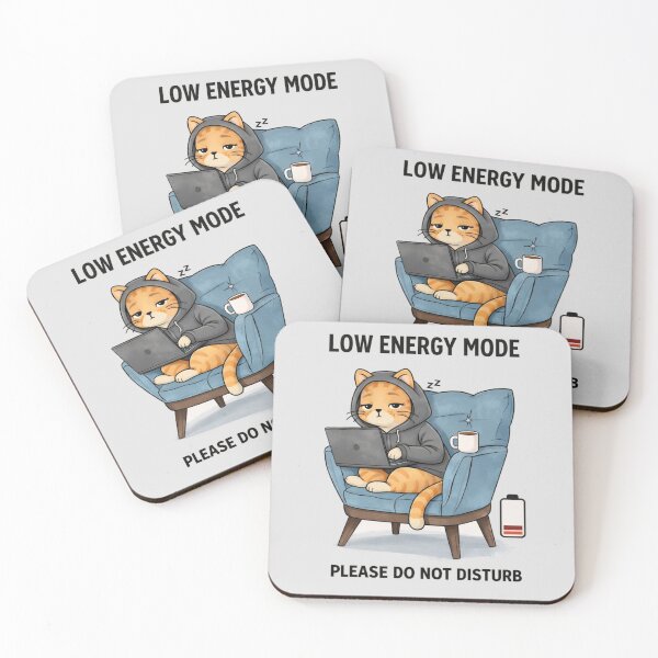 Item preview, Low Energy Mode Cat T-Shirts – Cute Lazy Laptop Graphic designed and sold by KDesignCrafts.