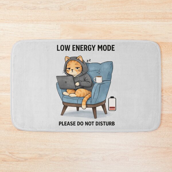 Item preview, Low Energy Mode Cat T-Shirts – Cute Lazy Laptop Graphic designed and sold by KDesignCrafts.
