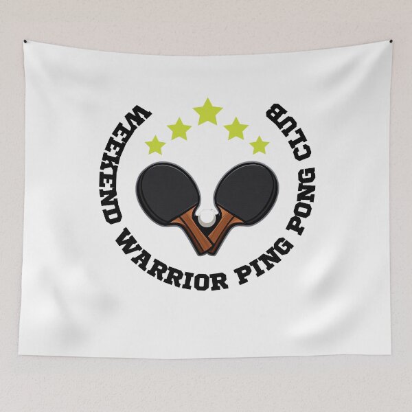 Item preview, Weekend Warrior Ping Pong Club - Vintage Style Table Tennis Logo T-Shirt designed and sold by OhMyPingCo.