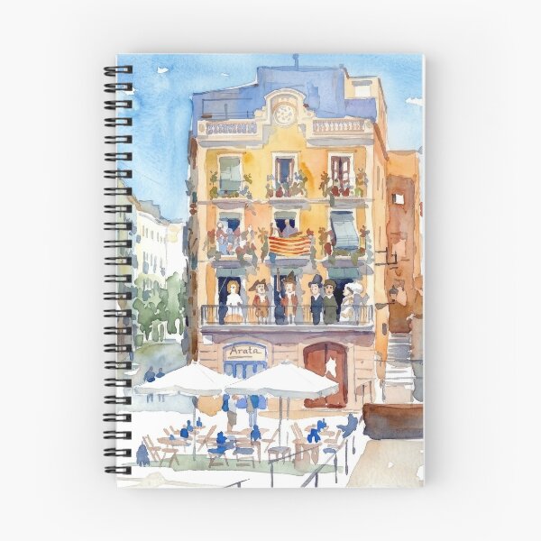 Item preview, Tarragona Spain Street Scene Watercolor Painting designed and sold by caracatita75.