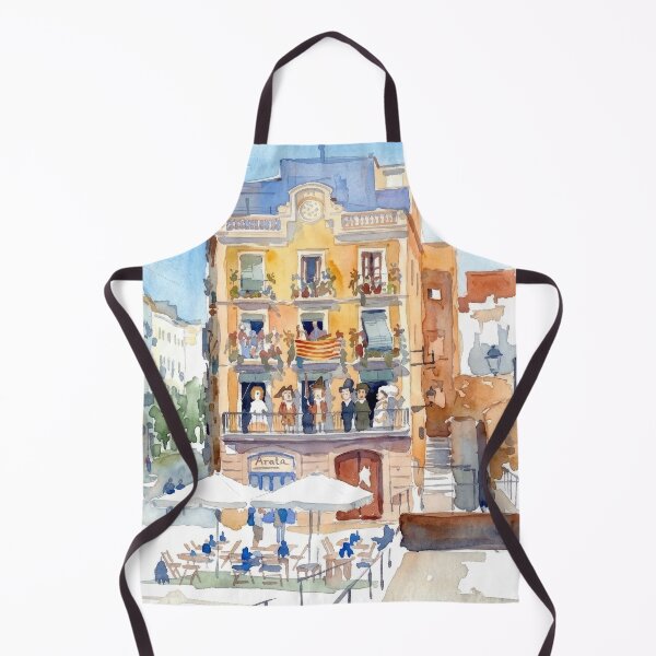 Item preview, Tarragona Spain Street Scene Watercolor Painting designed and sold by caracatita75.