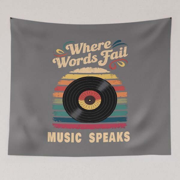 Item preview, Where Words Fail, Music Speaks – Vintage Vinyl Design designed and sold by Art-Arcade6.