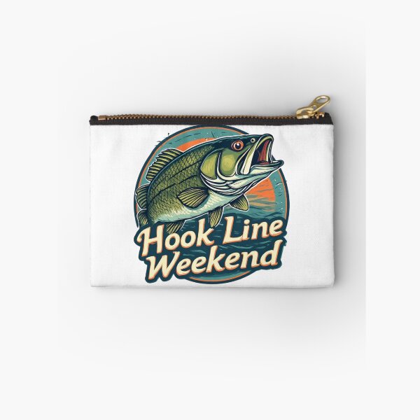 Item preview, Hook Line Weekend – Retro Bass Fishing Badge for Anglers & Lake Lovers designed and sold by tareankush.