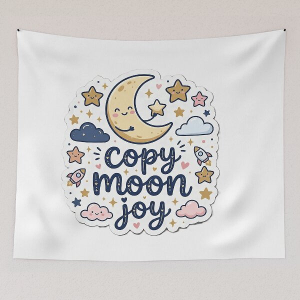 Item preview, Copy Moon Joy - Cute Kawaii Celestial Moon & Stars designed and sold by SohibArt.
