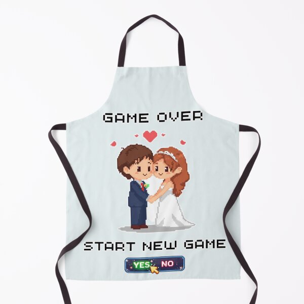 Item preview, Game Over Start New Game | Wedding Pixel Art Retro Gamer Couple designed and sold by Love&Geek.