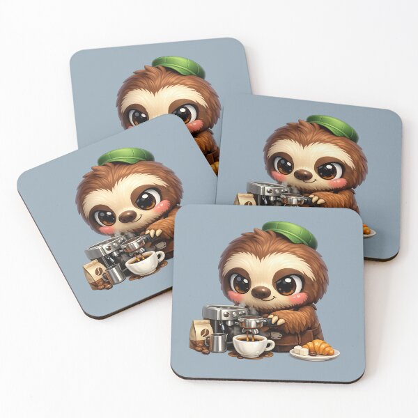 Item preview, Caffeinated Sloth Barista | Cute 3D Cartoon Coffee Lover Aesthetic designed and sold by Moons Studio.