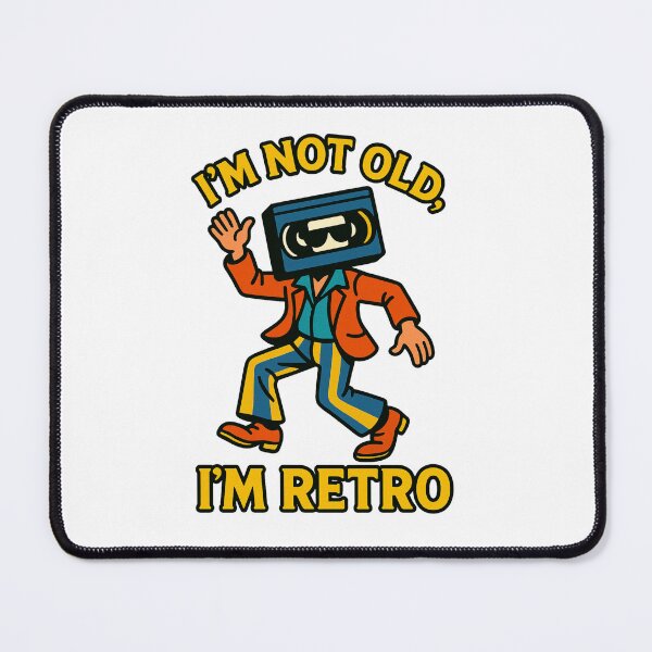 Item preview, I am not To old, I am retro - VHS Tape Head Retro Character Dancing Nostalgic designed and sold by Prints by Mat.