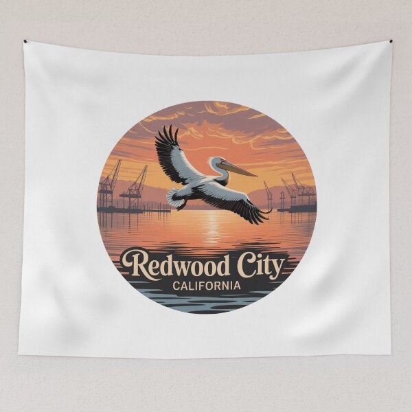 Item preview, Redwood City California: Pelican in Flight  designed and sold by CircinusStore.