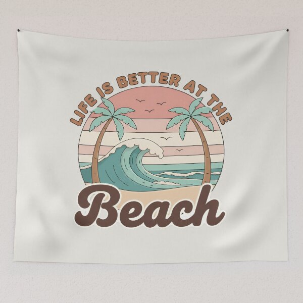 Item preview, Retro Beach Sticker Pastel Surf Design - Life is Better at the Beach designed and sold by KymeraStudio25.