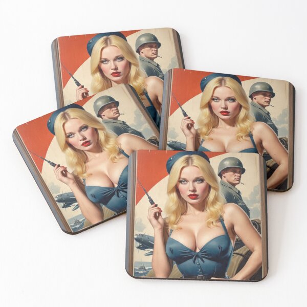 Item preview, Vintage WWII Bomber Girl Pin-Up | Retro Military Aviation Poster Art designed and sold by MissSaylor.