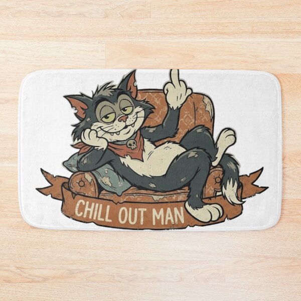 Item preview, Retro Scruffy Cat Flipping The Middle Finger designed and sold by Rebel Knit.