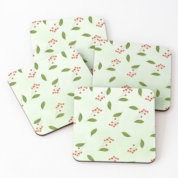 Item preview, Minimal Berry Leaves Seamless Pattern Design designed and sold by Cutethings3.
