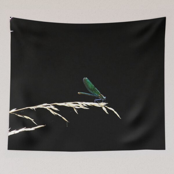 Item preview, Demoiselle dragonfly on a blade of grass designed and sold by ShahrukMoments.