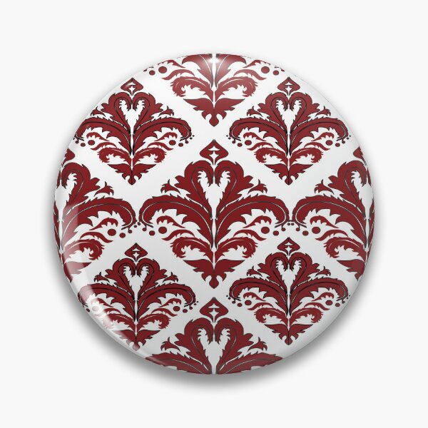 Artikelvorschau, Klassisches rotes Damastmuster mit Blumenmuster auf weißem Hintergrund. entworfen und verkauft von AdesignbyG.
