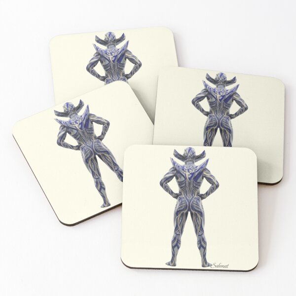 Item preview, Blue Marble Pattern Alien Warrior Silhouette designed and sold by SahmatArt.