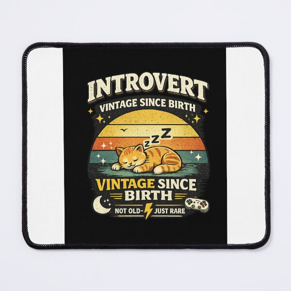Item preview, Funny Introvert Cat Vintage T-Shirt Retro Aesthetic Cat Lover Design designed and sold by Artbysarmina.