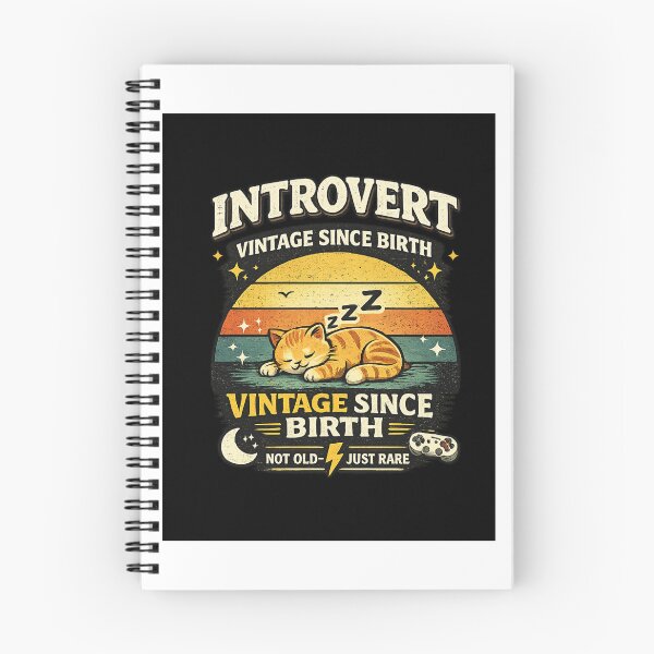Item preview, Funny Introvert Cat Vintage T-Shirt Retro Aesthetic Cat Lover Design designed and sold by Artbysarmina.