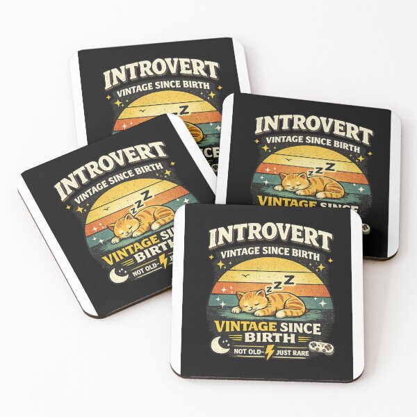 Item preview, Funny Introvert Cat Vintage T-Shirt Retro Aesthetic Cat Lover Design designed and sold by Artbysarmina.
