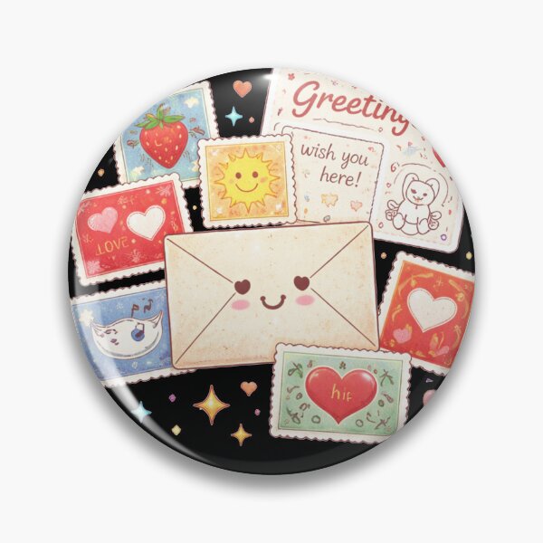 Item preview, Cheerful mail collage with love stamps designed and sold by graphicbidu.