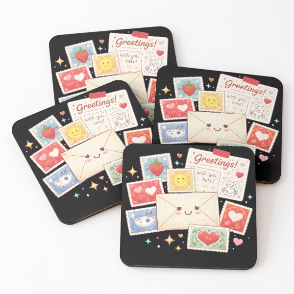Item preview, Cheerful mail collage with love stamps designed and sold by graphicbidu.