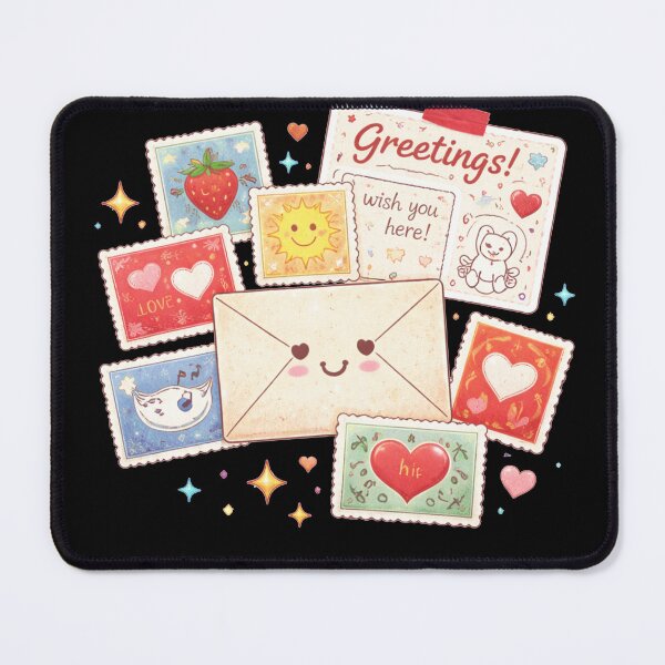 Item preview, Cheerful mail collage with love stamps designed and sold by graphicbidu.