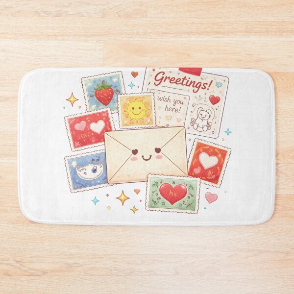 Item preview, Cheerful mail collage with love stamps designed and sold by graphicbidu.