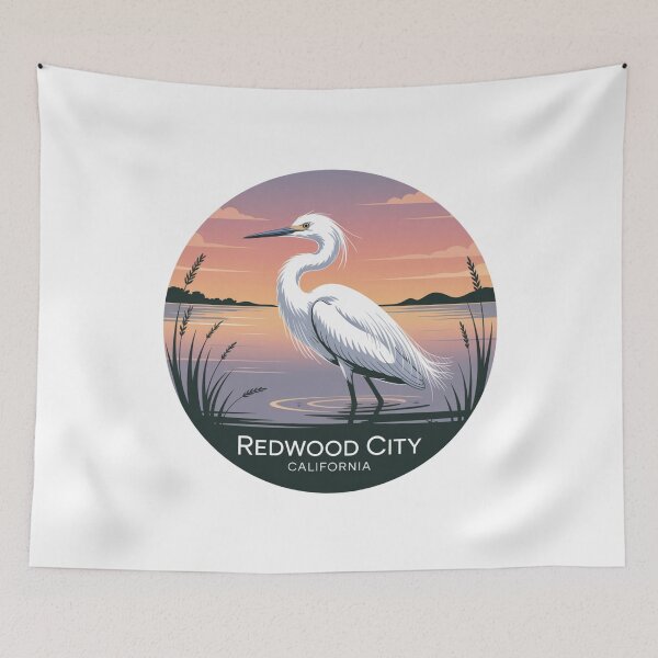Item preview, Redwood City California: Egret at Sunset designed and sold by CircinusStore.