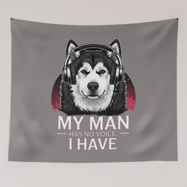 Item preview, Wolf Spirit of Music – Alaskan Malamute with Headphones | Music Is Power designed and sold by Art-Arcade6.