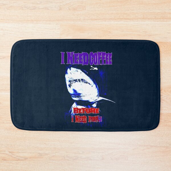 Item preview, Need Coffee Before People, Neon Shark Coffee Design – Dark Humor designed and sold by AreKreative.